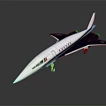 Modern Passenger Jet Model With Aerodynamic Wing Design White Blue Color And Streamlined Windows