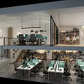 Modern Public Office Space Open Layout With Desks Computers Ergonomic Chairs And Bookshelves
