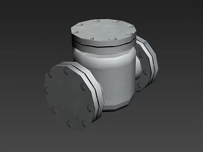 Industrial Equipment With Cylindrical Body Flange Connections And Metal Construction Bolt Fixed Cover 3d model