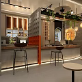 Bright Modern Mall Store Interior With Display Shelves Green Plants And Cozy Seating Area