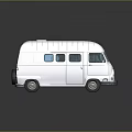 Vintage Silver Van With Multiple Windows Flat Roof And Streamlined Exterior Design 3d model