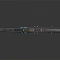 Futuristic Sci Fi Weapon With Blue Glowing Accents And Mechanical Structure
