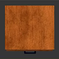 Modern Orange Textured Cabinet With Two Drawers Two Doors And Black Handles