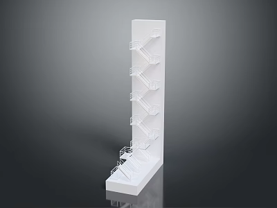 White Multi Tiered Display Rack With Modern Design And Sturdy Structure For Product 3d model