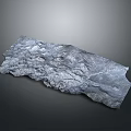 Gray Background Mountain Landscape Terrain Model With Rugged Texture And Rolling Topography