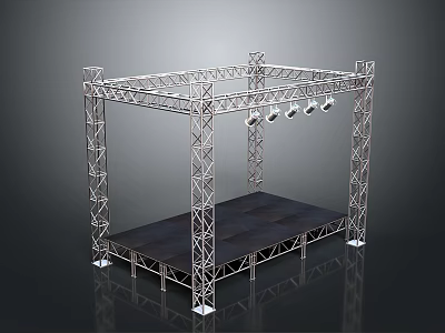 Household Metal Truss Stage Frame with Lighting Fixtures and Stable Platform 3d model