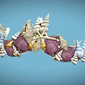Shell and Starfish Summer Crown Shell Crown Starfish Headwear 3d model