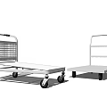 Stainless Steel Utility Carts With Mesh Basket Flat Platform And Wheels 3d model