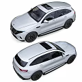 Silver Mercedes Benz Electric SUV Front And Rear