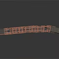 Industrial Equipment With Red Brick Structure Metal Frame Pipes And Elongated Design