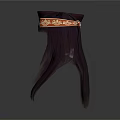 Two Black Wigs With Decorative Headbands One White Striped And One Patterned