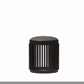 Modern Brown Stool With Round Smooth Top And Vertical Striped Support Frame 3d model