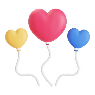 Modern Love Balloon Valentine's Day Decorations 3d model