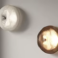 Modern Ribbed White and Brown Wall Mounted Illuminated Decorative Lamps