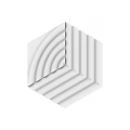 Modern White Wall With 3D Geometric Patterns And Curved Stripes Design