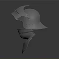 Steel Medieval Knight Helmet as Essential Weapon Armor Equipment with Metallic Shine
