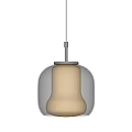 Two Modern Glass Pendant Lights With Translucent Shades And Warm Glow 3d model