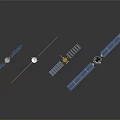 Multiple Satellites With Solar Panels Antennas And Metallic Structures In Space