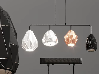 Modern chandelier metal paint chandelier 3d model