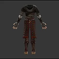 Detailed Character Costume Design Front Back View With Decorative Patterns And Armor Elements