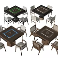 Modern Mahjong Table and Chair Chess and Card Table Mahjong Table Casual Table and Chair 3d model