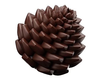 Elegant Brown Pinecone Shaped Decorative Ornament Set For Home Decor 3d model