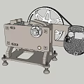 Mechanical Device Featuring Gear Pulley Motor And Metal Frame Base Structure 3d model