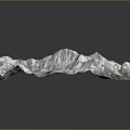 Detailed 3D Terrain Model Showcasing Snowy Mountain Peaks And Glacial Features