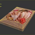 Mexican Tacos With Radish Slices Lime Peanut Toppings And Red Salsa On Wooden Board