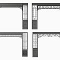 new chinese style arch lattice arch 3d model