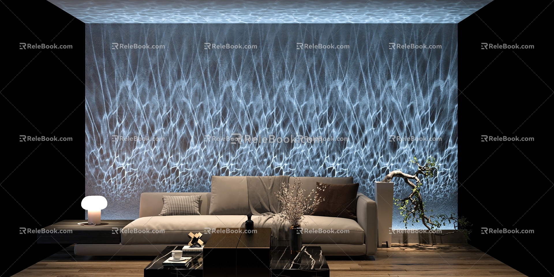 Background wall wash wall lamp water pattern lamp water wave lamp water wave lamp background wall 3d model