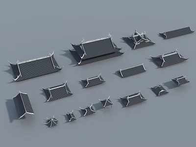 Chinese roof, ancient roof 3d model
