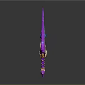 Fantasy Sword Design With Purple Blue Blade Glowing Gem And Intricate Hilt