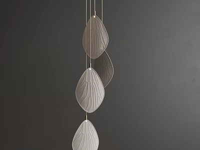 Modern Leaf Shaped Chandelier Design With Hanging Pendants For Home Interior Decor 3d model