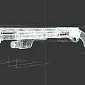 Modern Rifle With Wooden Stock Black Barrel And Red Light Indicator