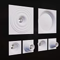 White Modern Ceiling Lights with Different Square Shapes and Spiral Patterns for Home Interior 3d model