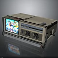Vintage Beige Radio Television Combo With Color Screen Control Knobs And Stand 3d model