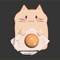 Modern game character kitten flower cat cartoon cat 3d model