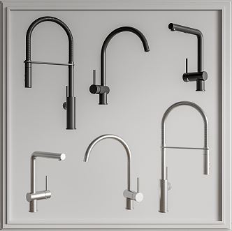 Modern faucet stainless steel faucet combination 3d model