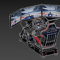 Amusement Equipment with Three Screens Steering Wheel and Red Black Seat for Simulation Driving Experience