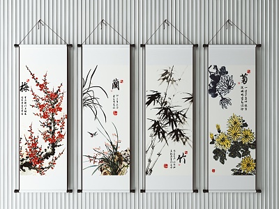 New Chinese Plant Painting Decorative Painting model