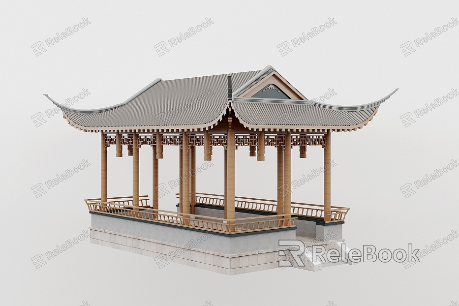 Chinese style pavilion gallery pavilion classical pavilion model