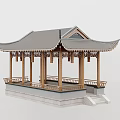 Chinese style pavilion gallery pavilion classical pavilion 3d model