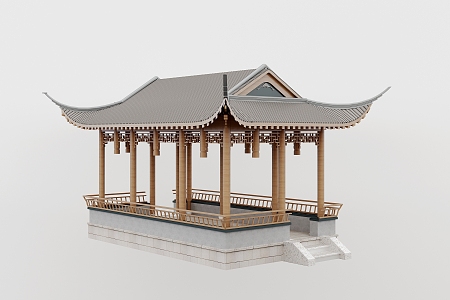 Chinese style pavilion gallery pavilion classical pavilion 3d model