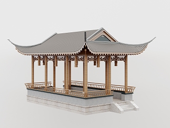 Chinese style pavilion gallery pavilion classical pavilion 3d model