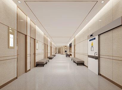 Hospital aisle 3d model