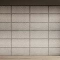Modern Decorative Metal Perforated Grid Partition Wall Design With Geometric Pattern 3d model