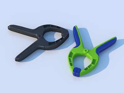 Useful Household Clips Black and Green Blue for Food Sealing 3d model
