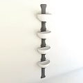 Modern Multi Layer Wall Sconce With White Bowl Shades And Black Frame For Interior Decor 3d model