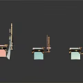 Colorful Decorative Display Furniture With Elegant Design Frames Shelves Drawers